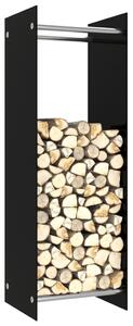 Rastel pentru lemne de foc, negru, 40 x 35 x 120 cm, sticlă