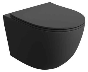 Set vas WC suspendat Spectrum, Sierra Black 3.0, Tornado Flush, cu capac soft close, quick release, negru mat