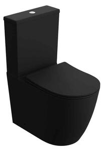 Set vas WC monobloc Spectrum, Novelda, Rimless Protect, cu capac și rezervor, 38x60.5 cm, negru mat
