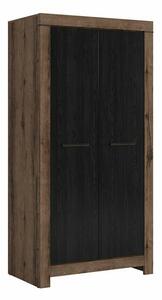 Dulap Dunfelu 111, Stejar negru, Stejar Monastery, 195x98x55cm, 66 kg, Uși dulap: Cu balamale, Numărul de rafturi: 1, Numărul de rafturi: 1
