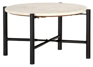 Masă de cafea alb 60x60x35 cm piatră naturală aspect marmură