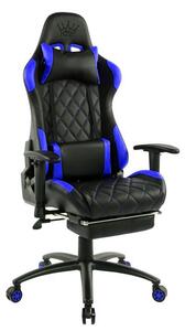 Scaun gaming Arka Chairs b56, albastru cu suport picioare