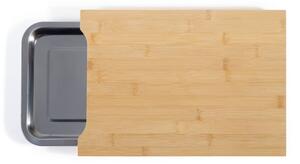 Livoo Blat de tăiat cu sertar de depozitare, bej, lemn MES140
