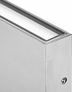 CMD Lampă LED pentru perete exterior 9061, 11 cm, oțel inoxidabil, sus/jos, IP54, Metalic, Oțel inoxidabil, Modern