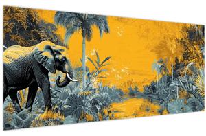 Tablou - Elefant în natură (120x50 cm)