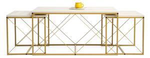 Set 3 măsuțe cafea Defenella (Marmură + Auriu). Promo -18%. 1107089