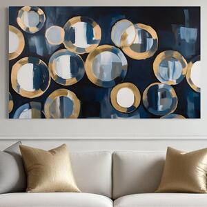Tablou Canvas Premium LuxCanva® C1222, Blue And White Abstract Paint , Relaxare, Living Room, Culori Vibrante