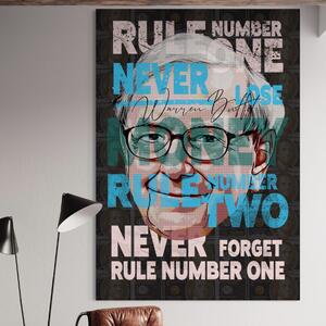 Tablou Canvas Premium LuxCanva® B1017, Warren Buffett , Motivational, Antreprenor, Finante, Investitor, Culori Vibrante