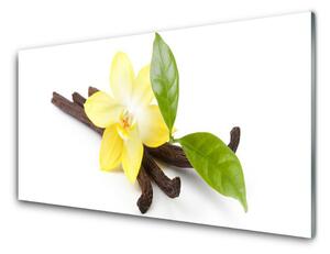Panou sticla bucatarie Frunze de vanilie Floral Brun Galben Verde