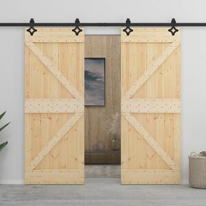 Ușă glisantă cu set feronerie, 100 x 210 cm, lemn masiv de pin