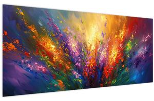 Tablou - Abstracție de flori (120x50 cm)