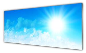 Tablou pe sticla Sun Heaven Peisaj Alb Albastru