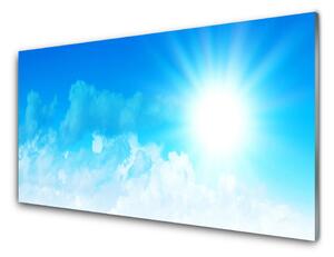 Panou sticla bucatarie Sun Heaven Peisaj Alb Albastru
