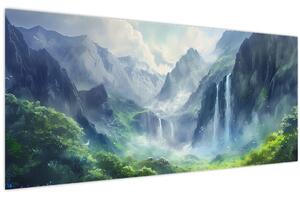 Tablou - Valea cascadelor (120x50 cm)