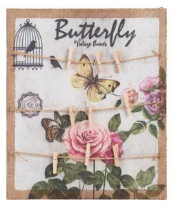 Panou memo, Vintage Butterfly, Creaciones Meng, 34x40 cm, MDF/in