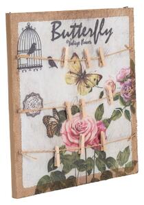 Panou memo, Vintage Butterfly, Creaciones Meng, 34x40 cm, MDF/in