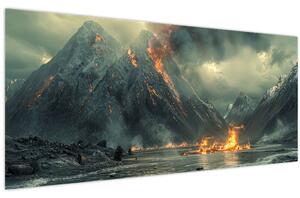 Tablou - Erupție vulcanică (120x50 cm)