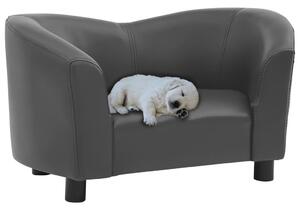 Canapea pentru câini, gri, 67 x 41 x 39 cm, piele ecologică