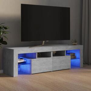Comodă TV cu lumini LED, gri beton, 140x36,5x40 cm