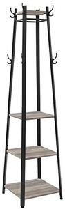 Cuier tip pom cu rafturi Model Newton, Bej/Negru, 43x43x180 cm