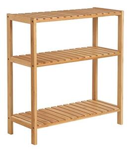 Raft pentru baie, cu 3 polite Model Itzel, Natural, 59x26x66 cm