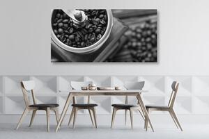 Tablou mașină de măcinat cafea vintage în design alb-negru