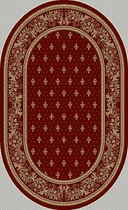 Model Bisericesc, Covor Oval, Rosu Rosu, 80 x 150