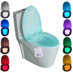 Lampa LED RGB pentru WC cu 8 culori si senzor