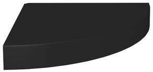 Rafturi colțar suspendate, 4 buc., negru, 25x25x3,8 cm, MDF