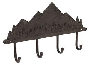 Cuier din fonta, negru, 4 agatatoare, Montagne Brown