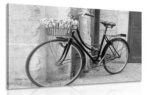 Tablou bicicletă rustică în design alb-negru