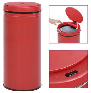 Coș de gunoi automat cu senzor, 80 L, roșu, oțel carbon