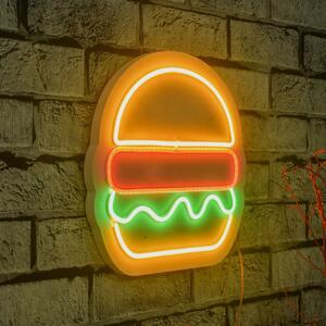 Decoratiune luminoasa LED de perete Hamburger Multicolor 28x27x2 cm