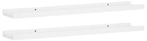 Rafturi rame foto cu bordură, 2 buc., alb, 80 x 9 x 3 cm, MDF