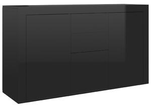 Servantă, negru extralucios, 120 x 36 x 69 cm, PAL