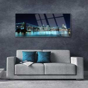 Tablou pe sticla Podul Sea Arhitectura Albastru
