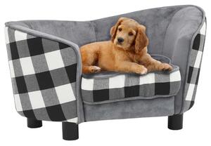 Canapea pentru câini, gri, 68 x 38 x 38 cm, pluș