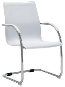 Scaun de birou tip consolă, alb, piele ecologică