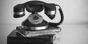 Tablou telefonul retro în design alb-negru