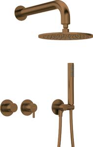 Deante Silia, set de duș încastrat cu cap de ploaie și baterie orizontală, bronz periat, NQS_C0YK