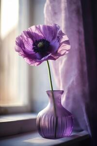 Fotografie de artă Purple Poppy In Vase, Treechild, (26.7 x 40 cm)