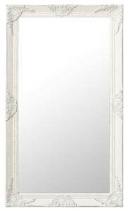 Oglindă de perete în stil baroc, alb, 60 x 100 cm