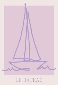 Ilustrare Le Bateau Purple, Rose Caroline Grantz, (30 x 40 cm)