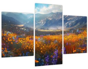 Tablou - Peisaj montan pictat II. (90x60 cm)