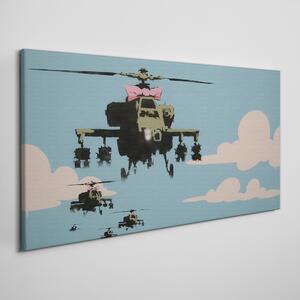 Tablou canvas elicopter Banksy