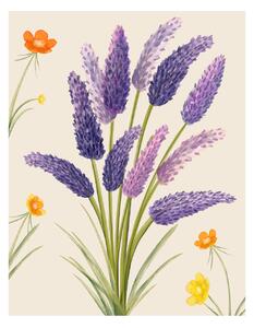 Ilustrare Purple flower, Bohonewart, (30 x 40 cm)