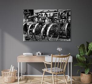Tablou biciclete retro în design alb-negru