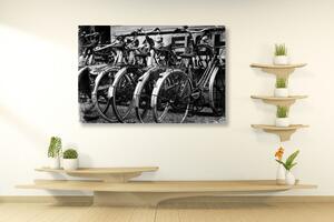 Tablou biciclete retro în design alb-negru