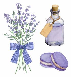 Ilustrație A bouquet of lavender with a, Yurii Sidelnykov, (40 x 40 cm)