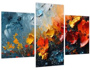 Tablou - Pictură abstractă de flori III. (90x60 cm)